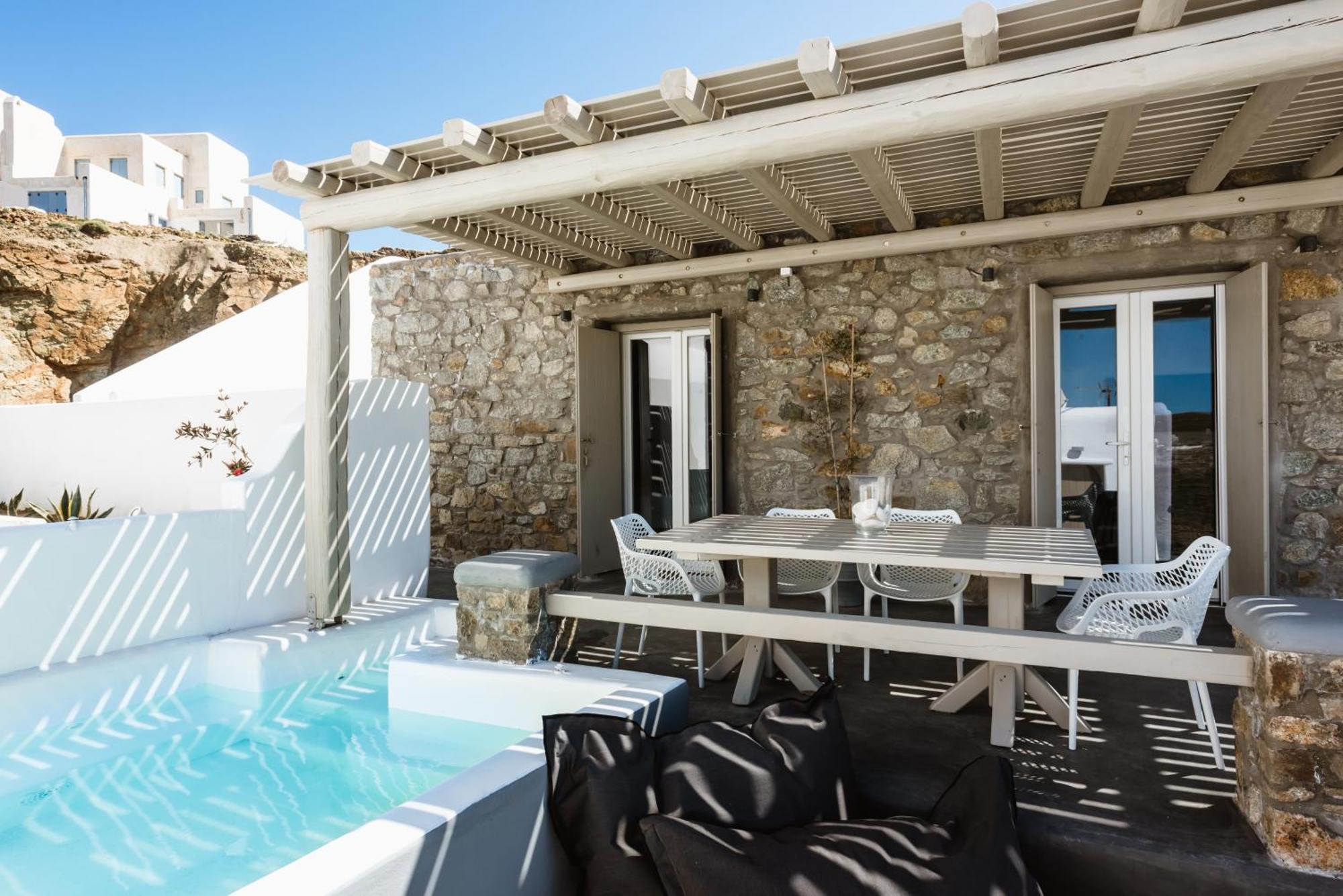 Sea Rock & Sky Private Mykonos Residence Merchia Beach Ngoại thất bức ảnh