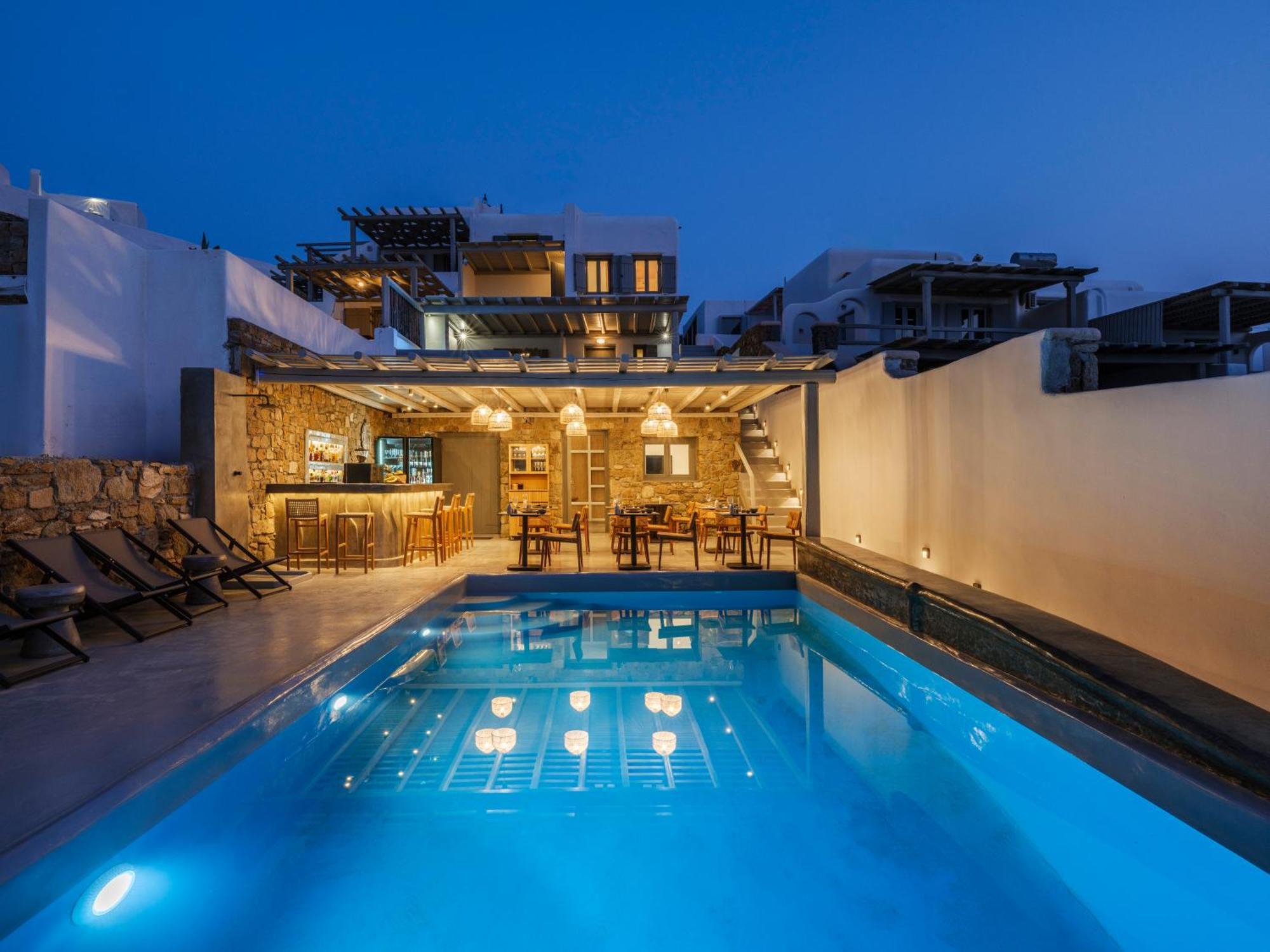 Sea Rock & Sky Private Mykonos Residence Merchia Beach Ngoại thất bức ảnh