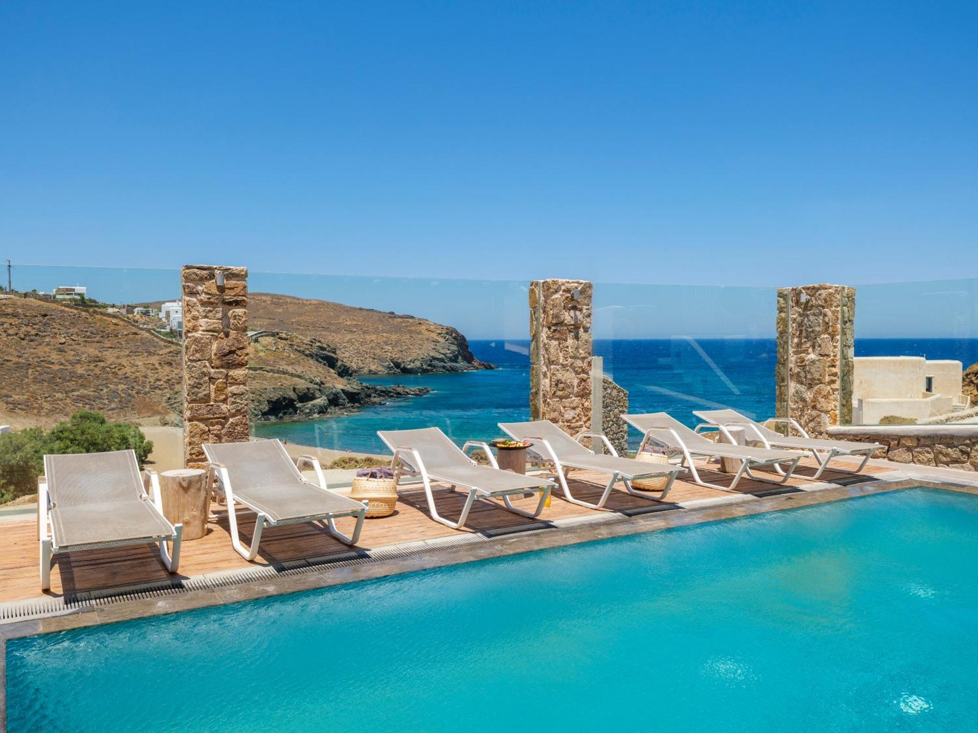 Sea Rock & Sky Private Mykonos Residence Merchia Beach Ngoại thất bức ảnh