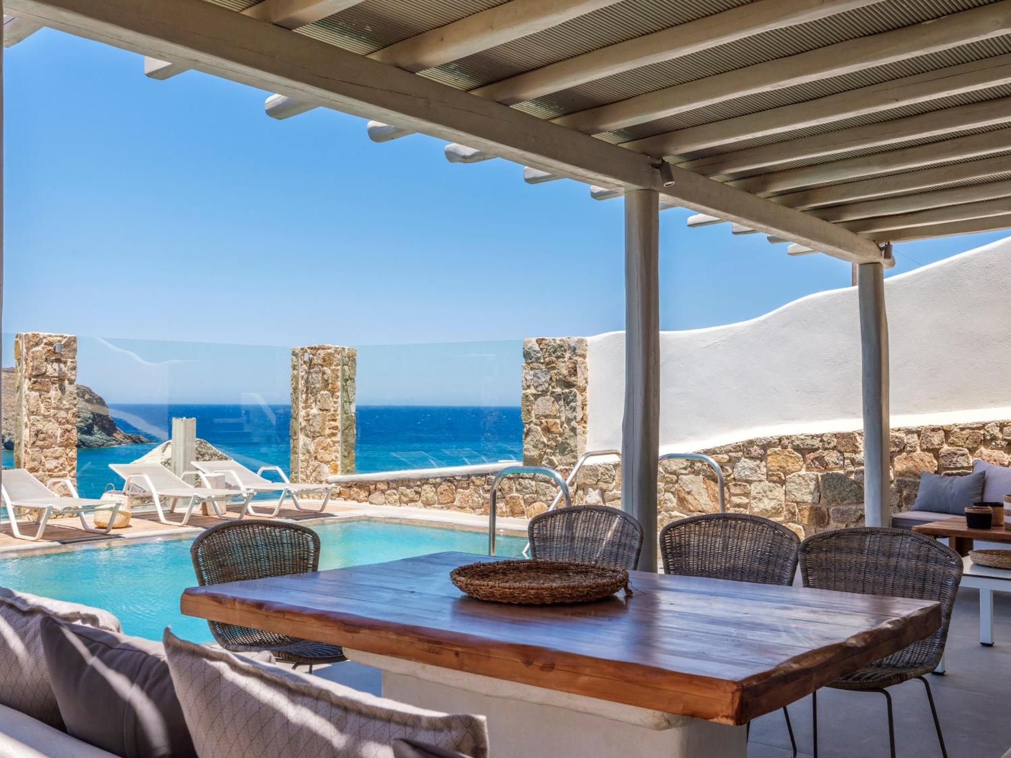 Sea Rock & Sky Private Mykonos Residence Merchia Beach Ngoại thất bức ảnh